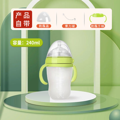 Cross-border baby bottle, newborn infant liquid silicone feeding bottle